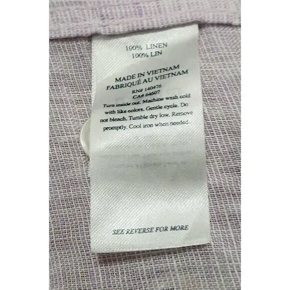 Faherty brand 100% linen mens xl shirt longsleeve lavender purple - Picture 6 of 7